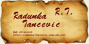 Radunka Tančević vizit kartica